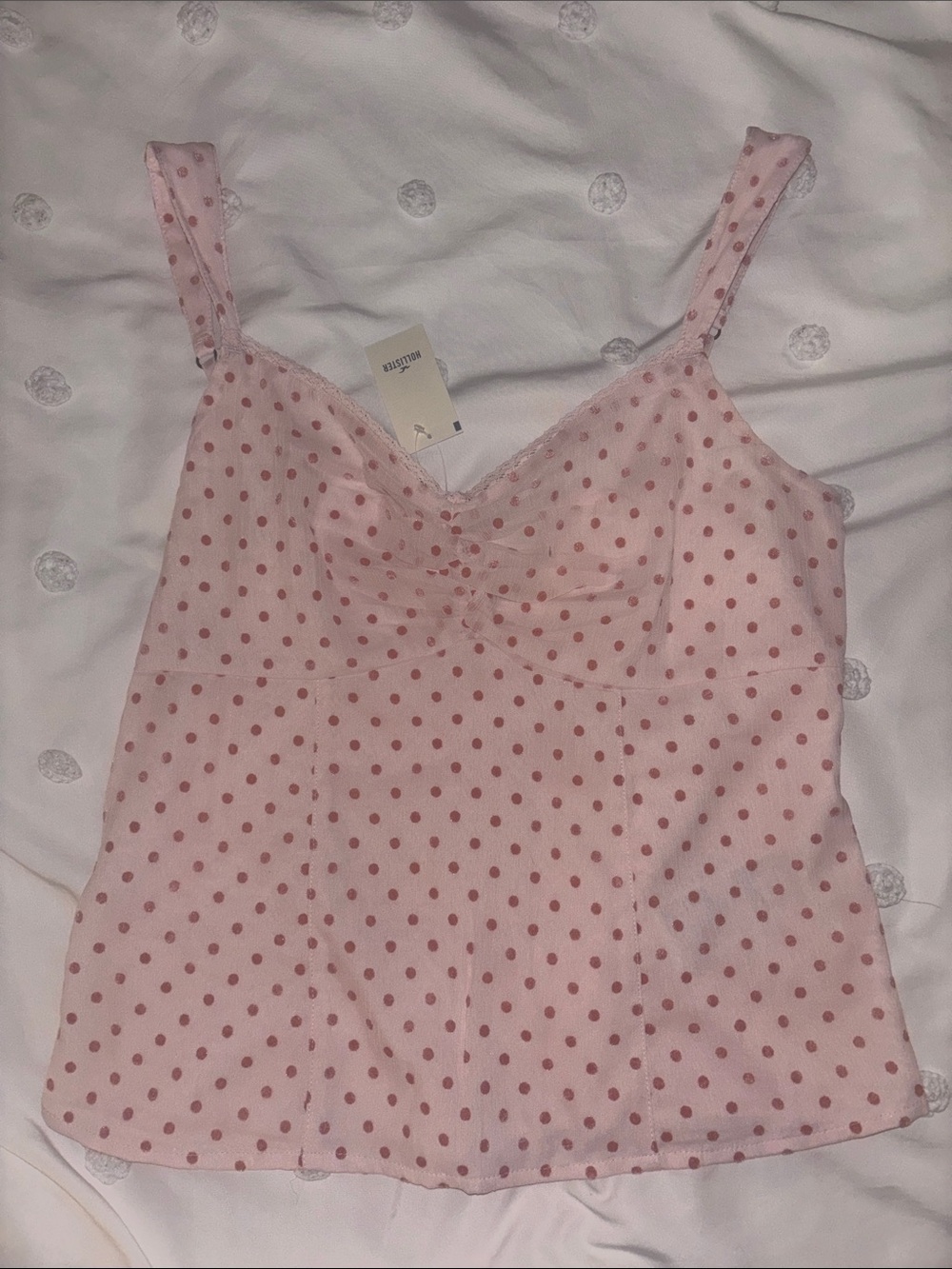 Hollister Pink Smocked Cami with Delicate Straps